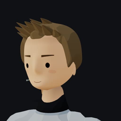 Dad from SUPER & ARCHER: a cartoon man with swept-back brown hair, in a white shirt over a black tee.